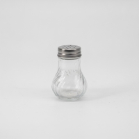 Gewürzstreuer Glas geriffelt mit Edelstahldeckel,...
