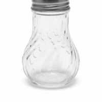 Gewürzstreuer Glas geriffelt mit Edelstahldeckel, transparent, Akkaya