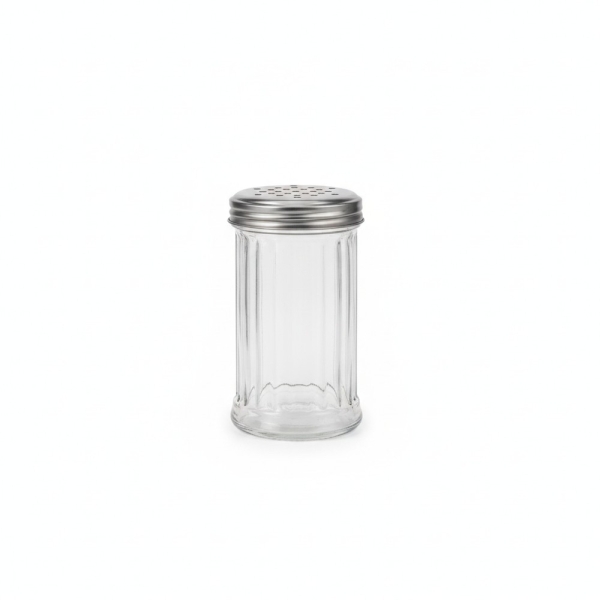 Gewürzstreuer Glas 100-300ml, Zuckerstreuer mit Metalldeckel, transparent, innoya
