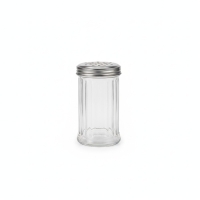 Gewürzstreuer Glas 100-300ml, Zuckerstreuer mit Metalldeckel, transparent, innoya