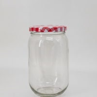 Vorratsglas 1 Liter, luftdicht, Metalldeckel, Glas klar -...