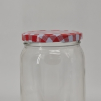 Vorratsglas 1 Liter, luftdicht, Metalldeckel, Glas klar - Vorratsdose für Lebensmittel