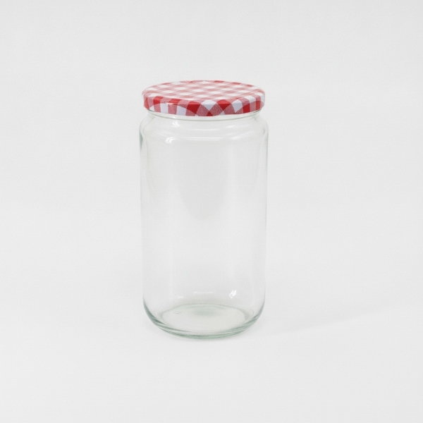 Vorratsglas mit Schraubdeckel 0,77 Liter, Glas, Deckel rot-weiß kariert