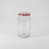 Vorratsglas mit Schraubdeckel 0,77 Liter, Glas, Deckel rot-weiß kariert