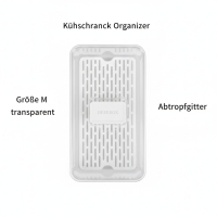 Kühlschrank Organizer Größe M, transparent, Kunststoff, mit Abtropfgitter - DEERBOX