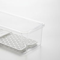 Kühlschrank Organizer Größe M, transparent, Kunststoff, mit Abtropfgitter - DEERBOX