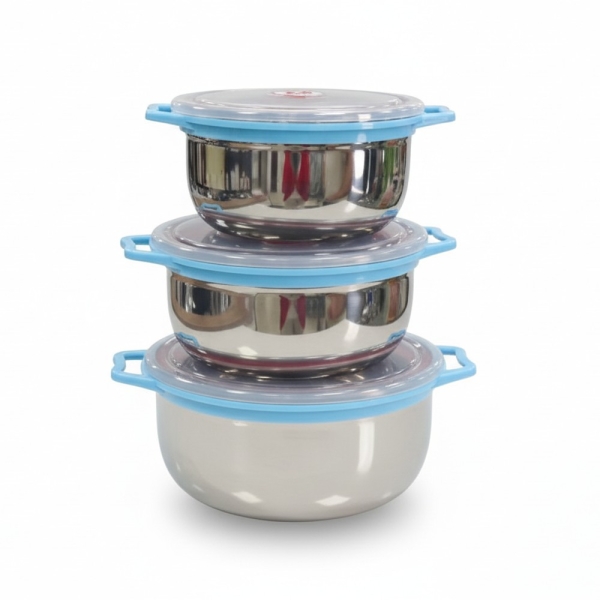 Edelstahl Vorratsdosen Set 3-teilig, 14-16-18 cm, luftdicht, Silber