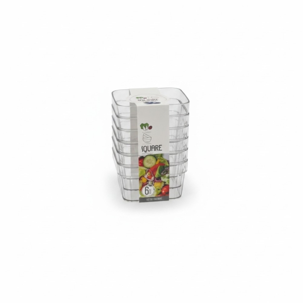 Vorratsdosen-Set, 6-teilig, quadratisch, Kunststoff, stapelbar, Akkaya