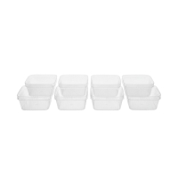 Vorratsdosen Set quadratisch, 6-teilig, Kunststoff, stapelbar, Akkaya SQUARE