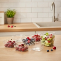 Vorratsdosen Set quadratisch, 6-teilig, Kunststoff, stapelbar, Akkaya SQUARE