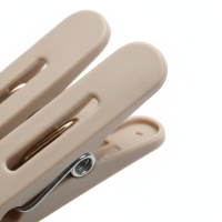 Wäscheklammern Kunststoff, 16 Stück, PP und Stahl, Beige/Weiß, QYS Multifunktionsklammern