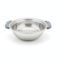 Abflusssieb Edelstahl mit Griffen, Silber,...