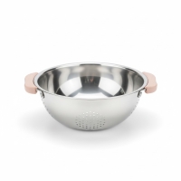 Küchensieb mit Griffen, Edelstahl, Silber/Rosa,...