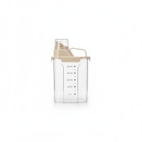 Vorratsdose 2,5 Liter luftdicht, Kunststoff, transparent/beige, mit Messskala