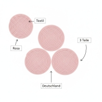 Untersetzer Set 3-teilig, Textil, Rosa, Made in Germany