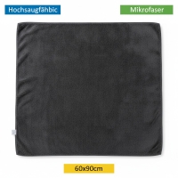 Autotrockentuch Mikrofaser 60x90 cm, schwarz, hochsaugfähig für die Autopflege