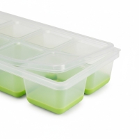 Eiswürfelform mit Deckel, 8 Fächer, Kunststoff, grün, leichte Entnahme