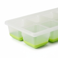 Eiswürfelform mit Deckel, 8 Fächer, Kunststoff, grün, leichte Entnahme