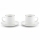 Kaffeetassen Set Porzellan Weiß mit Silberrand, elkhaya M2, Kaffee & Espresso