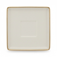 Espressotasse mit Untertasse, Goldrand, Keramik Weiss, 2-teiliges Set