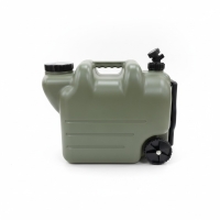 Wasserkanister 20L mit Rädern und Auslaufhahn, Olivgrün, Camping