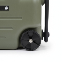 Wasserkanister 20L mit Rädern und Auslaufhahn, Olivgrün, Camping