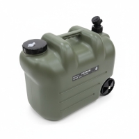 Wasserkanister 20L mit Rädern und Auslaufhahn, Olivgrün, Camping