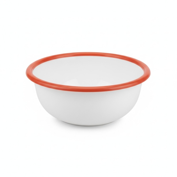 Küchenschüssel Kunststoff 32 cm, Größe M, Weiß/Orange, für Küche