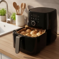 Backpapier 230x330mm braun, Antihaftpapier für Airfryer, Backofen, Grill