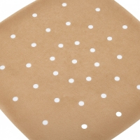 Backpapier für Heißluftfritteuse, 205x205 mm, 50 Stück, antihaftbeschichtet, braun, Silikonpapier