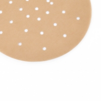 Backpapier für Heißluftfritteuse, 205x205 mm, 50 Stück, antihaftbeschichtet, braun, Silikonpapier