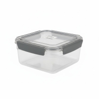 Frischhaltedosen-Set 3-teilig, quadratisch, luftdicht, Transparent/Grau, TINGLI STORAGE