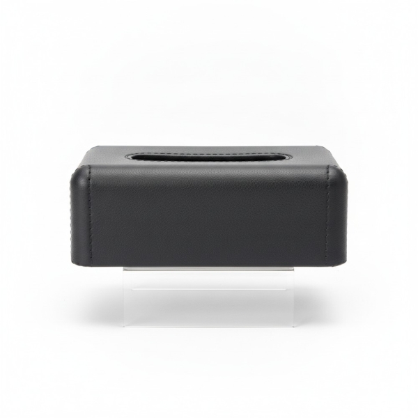 Taschentuchbox PU-Leder 22x13x8 cm Schwarz, Kosmetiktücherbox Wohnzimmer Büro