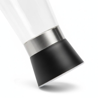 Pfeffermühle Glas 170 ml, manuelle Gewürzmühle, Schwarz-Silber, GUILNE