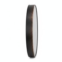 Wanduhr groß 50 cm Metall Glas Schwarz-Kupferfarben, Quarzwerk akkaya
