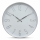 Wanduhr rund Silber, 40 cm Durchmesser, Metall Glas, 3D-Ziffern