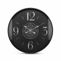 Wanduhr schwarz rund, Metall, analog, modernes Design...