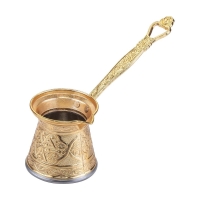 KayaHome Cezve No 5 Gold 220 ml Mokka-Set mit 6 Moccatassen