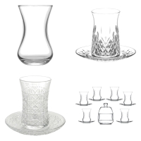 Korkmaz Demmatik Smart Teekocher-Set 1,7 L mit Glaskanne 1,2 L & Teeglas-Set für 6 Personen, Schwarz