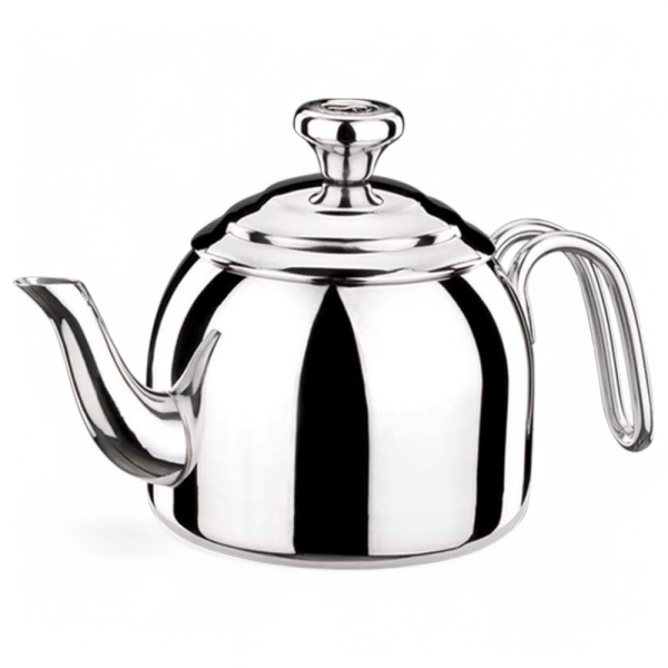 Türkische Teekanne Caydanlik Edelstahl Korkmaz DROPPA 2 Teilig Induktion Poliertes Edelstahl