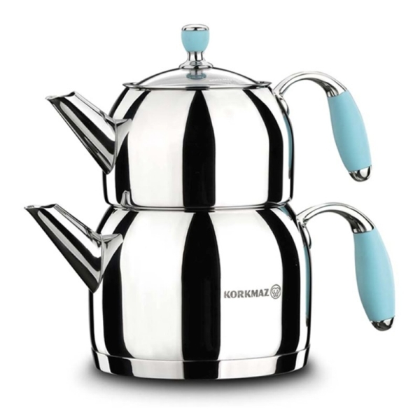 Korkmaz Teekanne aus Edelstahl Induktion Flora Midi Tea Pot Set
