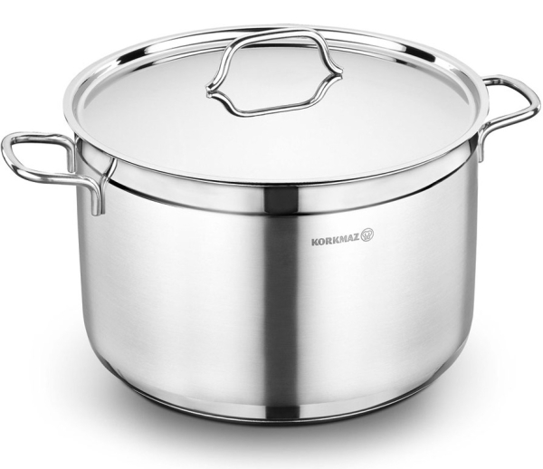 Kochtopf Edelstahl Korkmaz ALFA 30 Cm Induktion Edelstahl Poliert