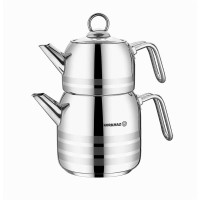 Korkmaz Teekanne aus Edelstahl Induktion Astra Tea Pot Set