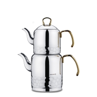 Türkische Teekanne Caydanlik Edelstahl Korkmaz ERNA...